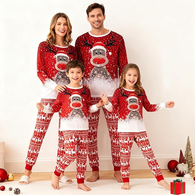 WephuPSho Christmas Family Matching Pajamas, Festive Xmas Jammies Sets for the Whole Family, Holiday Pjs Christmas