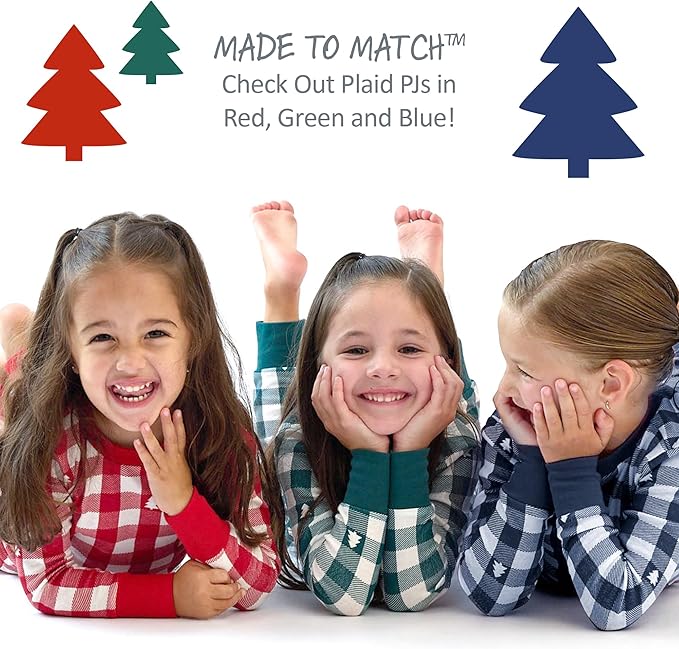JAMIE Matching Family Jammies Holiday Pajamas 100% Organic Cotton PJs Adults, Kids, Toddlers, Baby, Pets