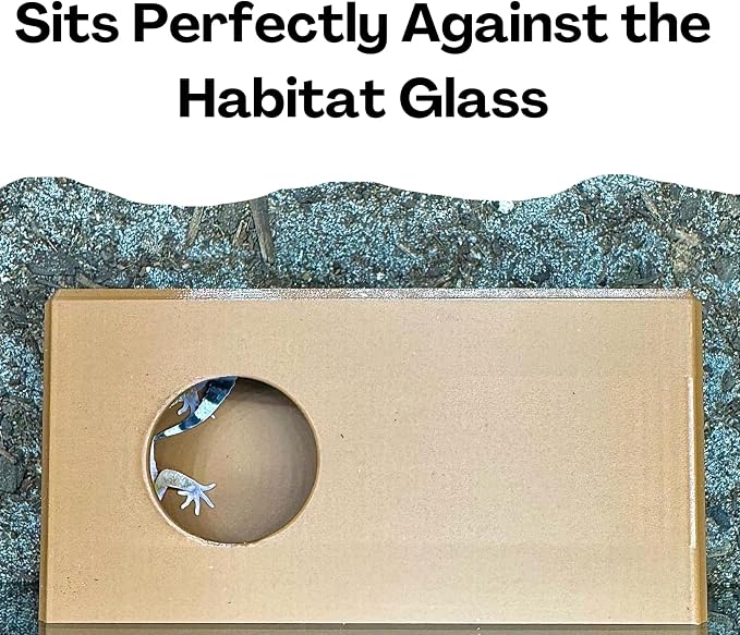 Reptile Amphibian Cave Against Glass Viewing Hide | Dig Box Enclosure Reptile Habitat Tank Enrichment | Snake Leopard Gecko Decoration Accessories Supplies Toys Ornaments