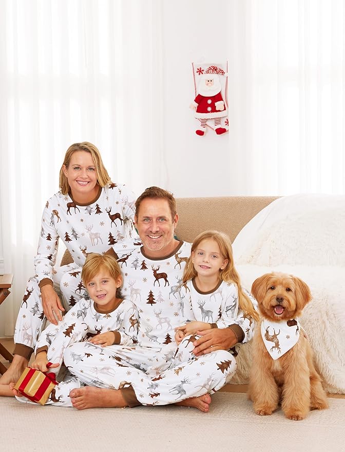 PATPAT Christmas Family Matching Pajama Sets Includes Christmas Socks - Perfect for Family Photos & Holiday Celebrations