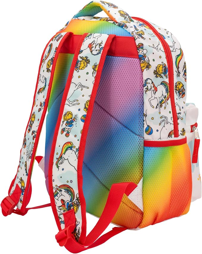 AI ACCESSORY INNOVATIONS Rainbow Brite Backpack for Girls, 16 x 12 x 5 inch School Bag with Laptop Pocket
