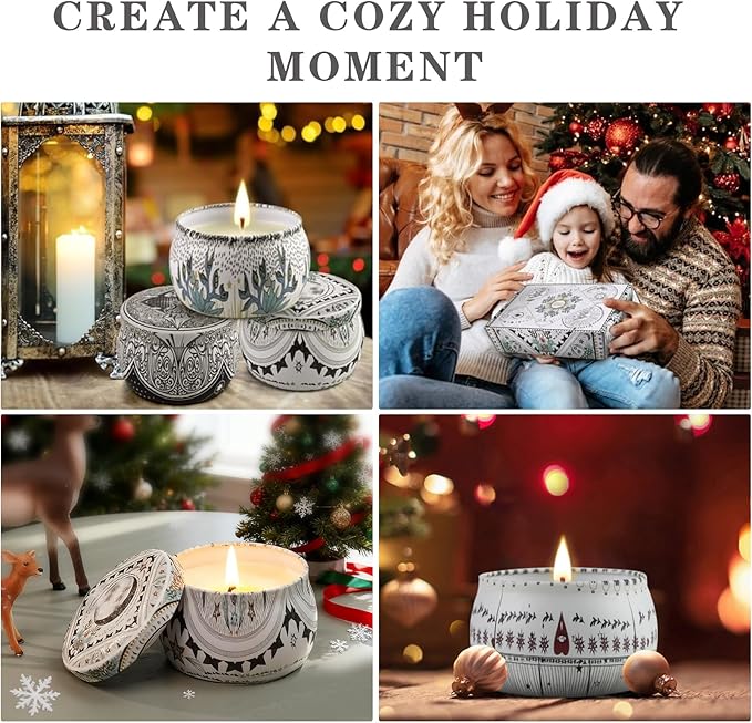 Scented Candles Gift Set, 6 Pack Soy Wax Candles for Home Aromatherapy, Long Lasting 200H, Natural Essential Oil Candles Gifts for Women, Ideal for Birthday, Thanksgiving, Christmas, Meditation