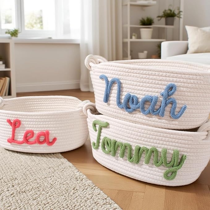 Personalized Handmade Baby Basket | Unique Keepsake Gift for Baby Showers & Easter | Toy & Clothing Storage