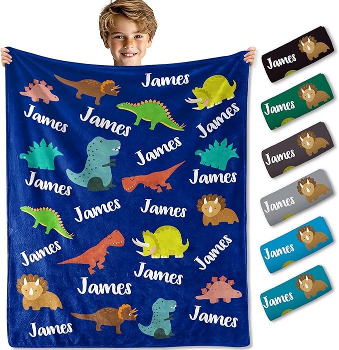 Ships Next Day- Custom Blanket with Name, Personalized Kids Throw Blankets, Teen Girl Gifts Trendy Stuff, Christmas Birthday Gifts for Boys Girls