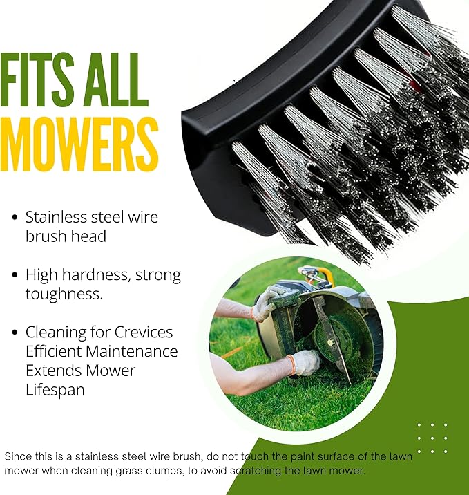 Heavy-Duty Lawn Mower Cleaning Scraper and Cleaning Stiff Brush are Used for the Maintenance and Cleaning of Outdoor Garden Lawn Mower Decks. (1 Pack)