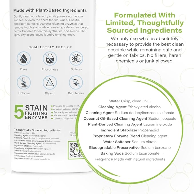 Heritage Park Luxury Laundry Detergent | Dermatologist Tested Plant based Natural & Enzyme Laundry Detergent | Sensitive Skin Friendly - Shore Breeze ((4 fl oz Trial Size)