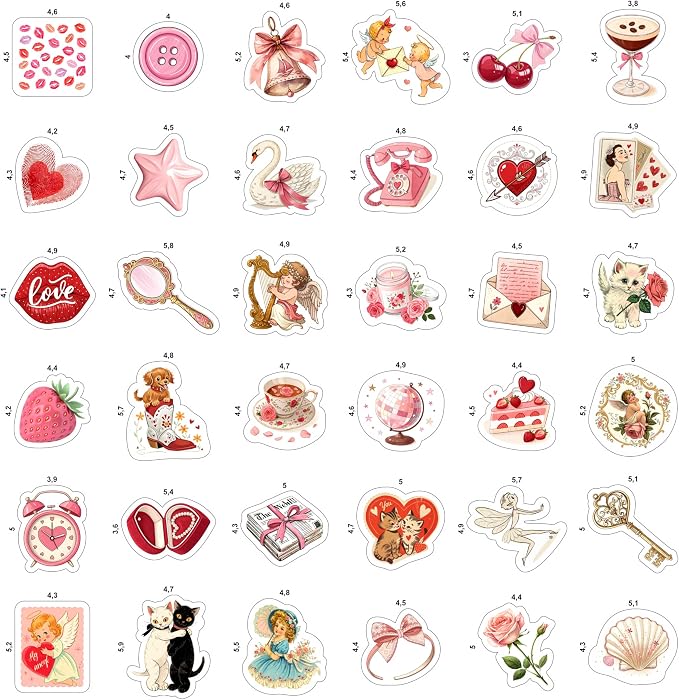 100Pcs Coquette Stickers and Decals for Laptop - Pink Aethetic Stickers for Water Bottle - Coquette Gifts - Gift for Women & Men
