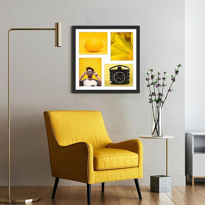 20x20 Collage Picture Frame 8x10 Picture Frame Collage Displays Four 8x10 inch Photos Available Horizontal Wall Mounting Display and Vertical Black