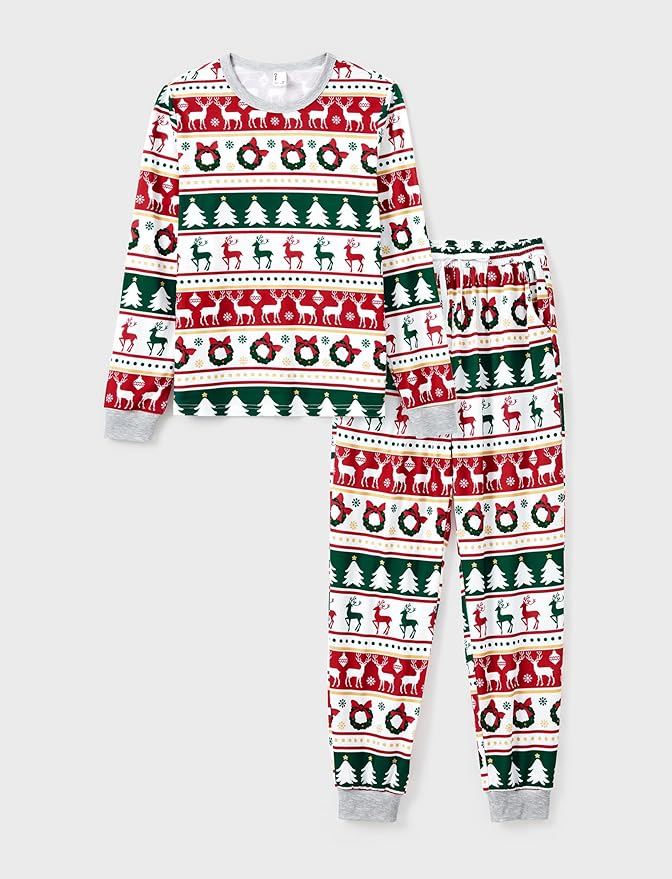 PATPAT Christmas Family Matching Pajama Sets Includes Christmas Socks - Perfect for Family Photos & Holiday Celebrations
