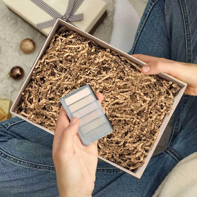 NEWMIAO 1 LB Brown Crinkle Cut Paper Shred Filler for Gift Baskets Stuffing, Shredded Crinkle Paper for Gift Box Bag Basket Filler Decoration Christmas Wedding Birthday Bridesmaid Gift Wrapping