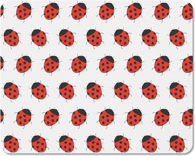 Cute Ladybug Dish Drying Mats for Kitchen Counter, Ladybug Lover Gifts, Red Ladybird Absorbent Reversible Coffee Bar Mat Drying Pad for Kitchen Decor, 12x15 Inch