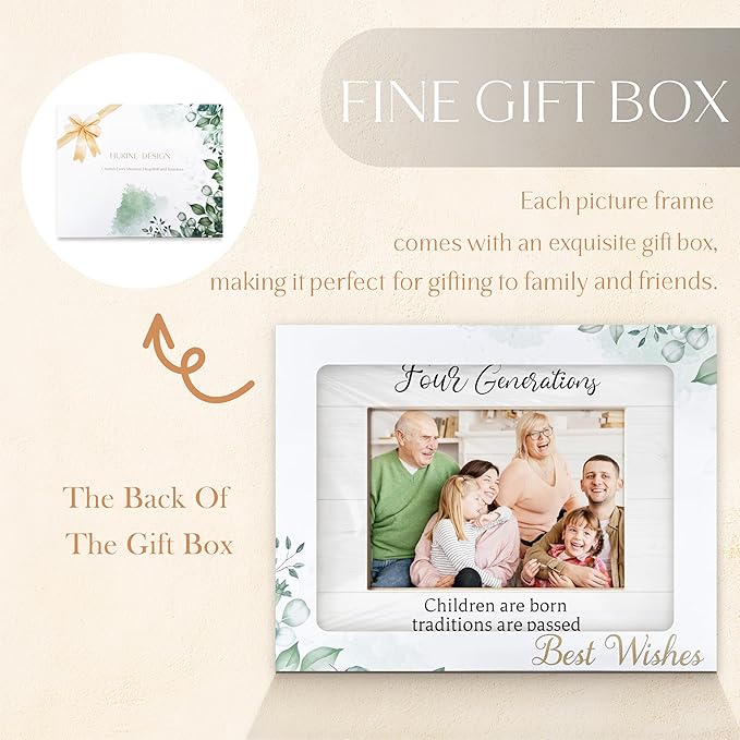 Four Generations Picture Frame 5x7, Family Photo Frame, Grandparents Gift Picture Frames, Grandma Grandpa Gift, Gifts for Grandparent, Gifts for Grandma