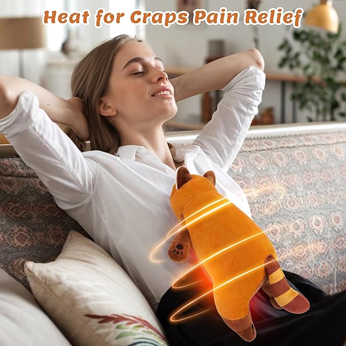1.8lb Red Panda Stuffed Animals Plush Microwavable Heating Pad-14''Red Panda Heating Pads for Cramps &Period Pain Relief, Heatable & Coolable Stuffed Animals Bedtime Birthday Gift for Women Kids