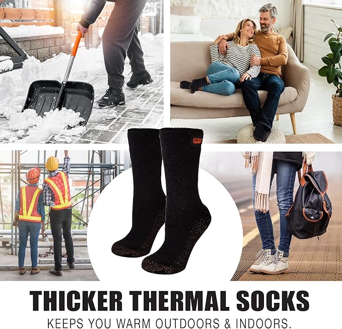 35° BELOW Thermal Insulated 1 or 3 Pk Socks for Men and Women, Designed with Soft Aluminized Loops to Keep Feet Warm and Cozy
