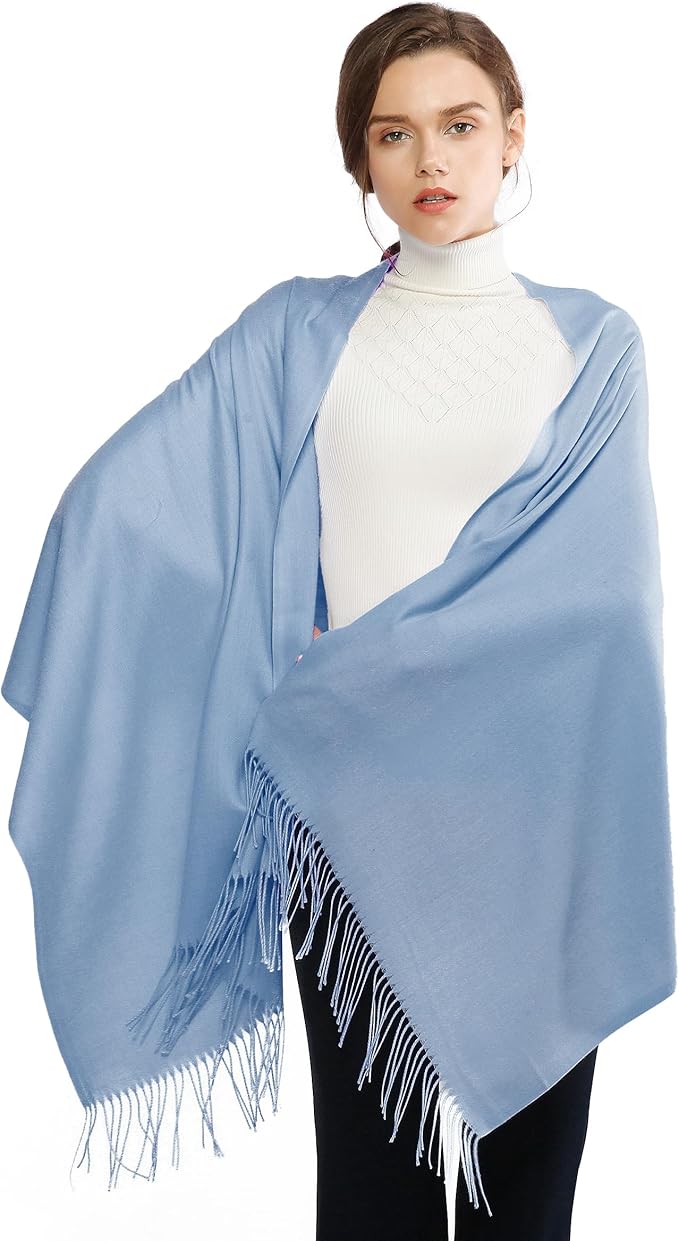 RIIQIICHY Women's Scarf Pashmina Shawls and Wraps for Evening Dress Bridesmaid Wedding Bridal Winter Warm Long Large Scarves