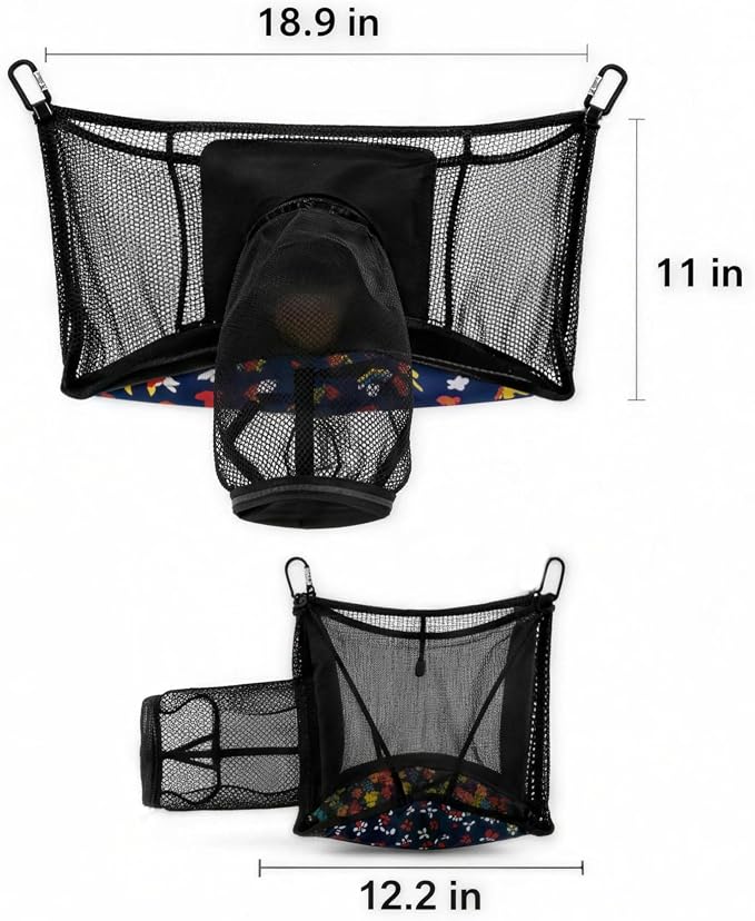 Ferret Ball Pit Hammock, Hanging Ferret Bed Cage Toy with Tunnel Compatible, Mesh Ferret Accessories for Small Animals, No Balls Included
