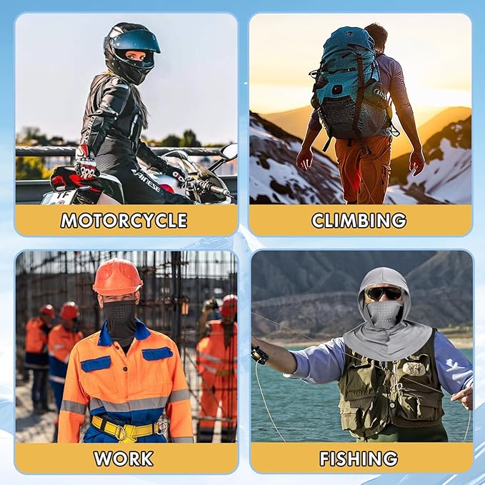 3 Pack Balaclava Sun UV Protection Hood Breathable Full Head Mask Face Cover for Men Women Motorcycle Cycling Fishing