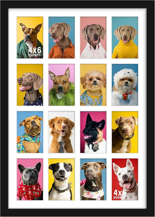 18x26 Collage Picture Frames Display Sixteen 4x6 Picture Collage Wall Decor Wall Hanging or Tabletop Black