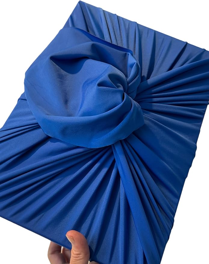 SHIKIWRAP Reusable Cloth Gift Wrap – Set of 3, Snowflakes/Pine & Deep Blue Eco-Friendly, Reversible, Stretchy Furoshiki Fabric Wrap for Birthday Gifts, Holidays, Special Occasions & Sustainable Living