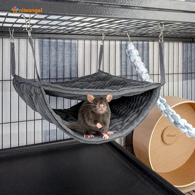 Niteangel Luxury Double Bunkbed Hammock, Fit 2 Adult Ferrets or 5 More Adult Rats