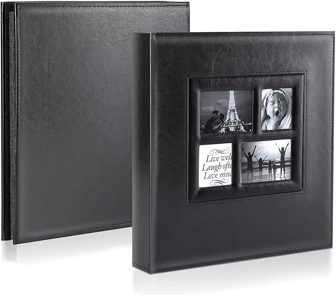 Ywlake Photo Album 4x6 600 Pockets Photos, Extra Large Capacity Family Wedding Picture Albums Holds 600 Horizontal and Vertical Photos Black