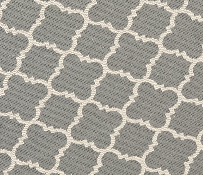 SAFAVIEH Courtyard Collection 4' Round Anthracite/Beige CY6918 Trellis Indoor/ Outdoor Splashproof Easy Scrubbing Patio Backyard Mudroom Area Rug