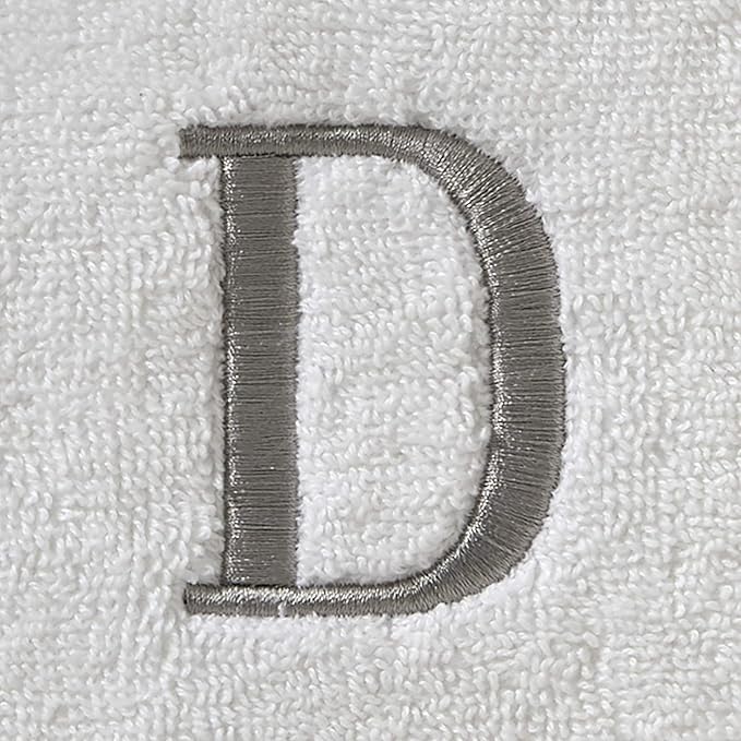SKL Home Casual Monogram Hand Towel (2-Pack), D, 16x26, White