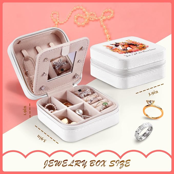 Horse Jewelry Box, Gifts For Women Teens Girls, Western Horse Lovers Stuff Items Accessories Things Merchandise Decor Merch, Travel Ring Earrings Necklace Organizer Holder!