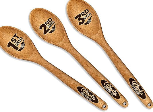 Chili, Chili Cook Off, Chili Cook-Off, Prize, Contest, Personalized spoon, Wooden Spoon, Favor, Event Prize, Engraved Spoon Set Custom, Cook Off Trophy