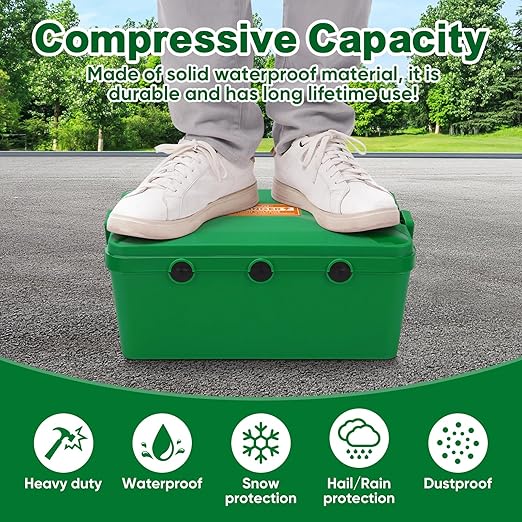 Blumway Large Outdoor Electrical Box (12.5x8.5x5 inch), IP54 Waterproof Outdoor Outlet Extension Cord Cover Weatherproof, Protect Outlet, Plug,Power Strip,Timer, Socket,Holiday Light (Green)