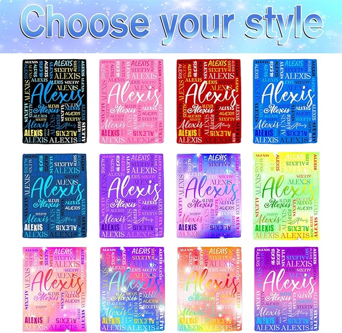 Personalized Blankets and Throws Custom Blanket with Name Purple Pink Gradient Pattern Customized Flannel Blanket for Kids Christmas Gifts for Teen Girls Boys