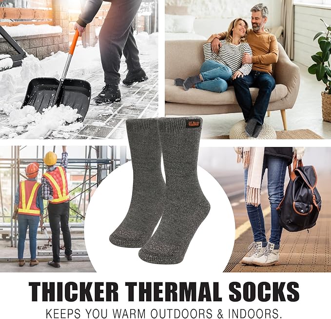 35° BELOW Thermal Insulated 1 or 3 Pk Socks for Men and Women, Designed with Soft Aluminized Loops to Keep Feet Warm and Cozy