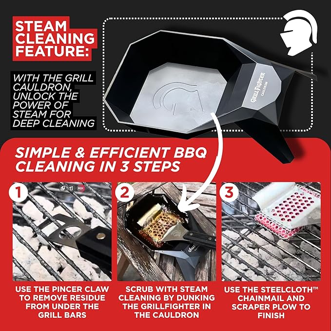 Grill Brush Combo Pack – Grill Cleaner & Scrubber for Outdoor Grills, BBQ Cleaning Tool, Steel Bristle-Free Brush, Grilling Apron – BBQ Accessories for Men & Women
