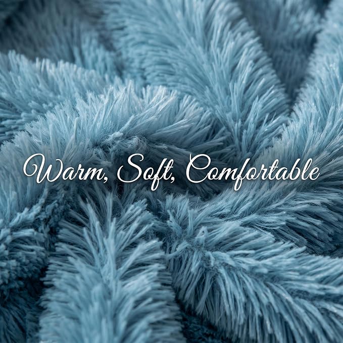 Calming Donut Small Dog Bed for Chihuahua Yorkie Maltese Shih Tzu | 19 Inch Washable Puppy Bed,Ultra Soft Faux Fur Round Dog Bed,Blue