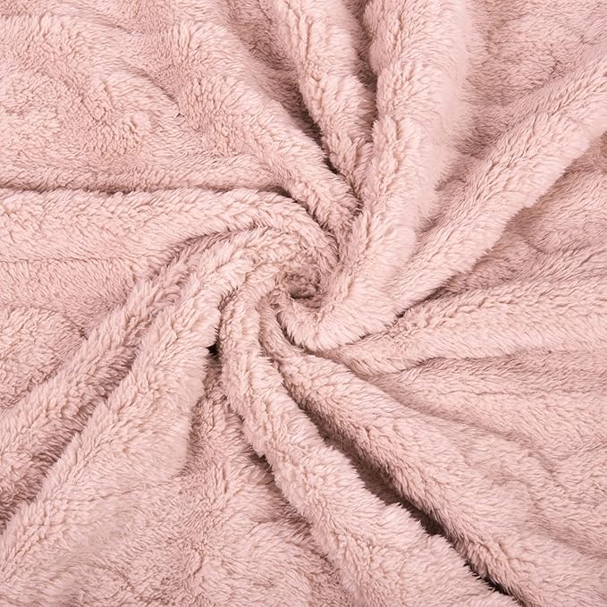 HOMRITAR Baby Blanket for Girls Toddlers 3D Fleece Fluffy Fuzzy Blanket for Baby, Soft Warm Cozy Fleece Blanket, Infant or Newborn Receiving Blanket 330GSM (30 x 40 Inch, Pink)