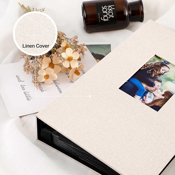 Ywlake Photo Album 4x6 300 Pockets, Linen Photo Albums Holds 300 Horizontal Pictures Only Beige