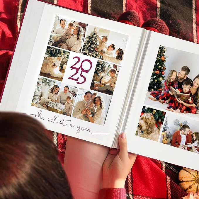 Vienrose Large Photo Album Self Adhesive for 4x6 8x10 10x12 Pictures Linen Scrapbook Album DIY 40 Blank Pages with A Metallic Pen