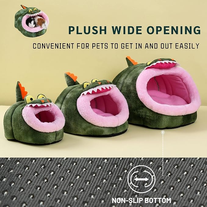 JanYoo Rat Bed Hut Guinea Pig Hideout House Small Animal Tent Accessories Rabbit Hideaway Igloo Supplies for Cages(XL,Crocodile)