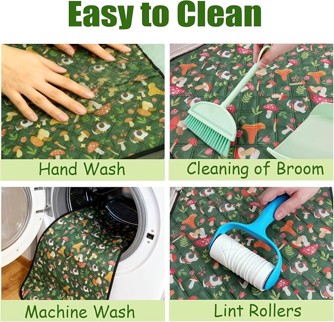 2 Pcs Guinea Pig Cage Liners 47 x 24 Washable Cage Pads Rabbit Bedding Reusable Absorbent Pee Pads for Small Animals Bunny Ferret Chinchilla Hamster (Green, 47×24'')