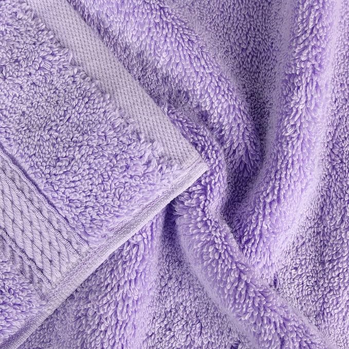 BLUENILEMILLS Madison Egyptian Cotton Towels, Towel Set for Bathroom, Shower, Hotel, Plush, 900 GSM, Highly Absorbent and Ultra-Soft Towels, Bath Essentials, 8 Piece Assorted Towel Set, Purple