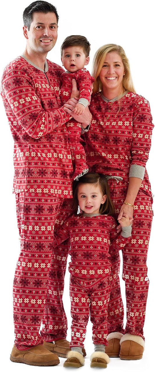 JAMIE Matching Family Jammies Holiday Pajamas 100% Organic Cotton PJs Adults, Kids, Toddlers, Baby, Pets