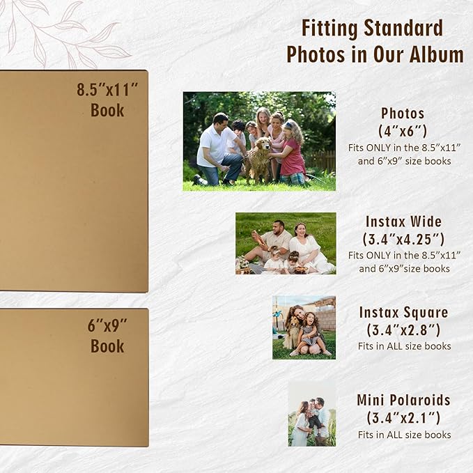 Personalized Photo Album, Custom Family Picture Album, DIY Couples Photo Album, Memorial Guest Book for Keepsakes Christmas, Anniversary, Wedding, Pets, Friend