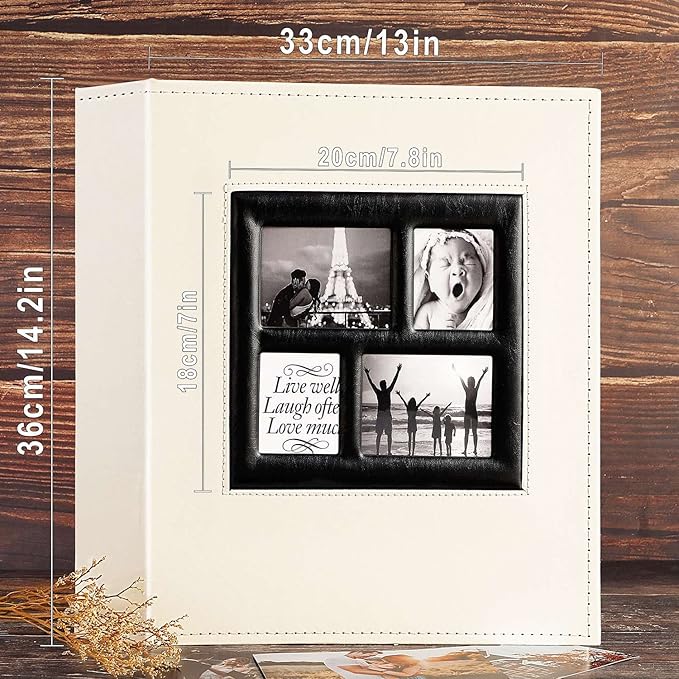 Ywlake Photo Album 4x6 600 Pockets Photos, Extra Large Capacity Family Wedding Picture Albums Holds 600 Horizontal and Vertical Photos Beige