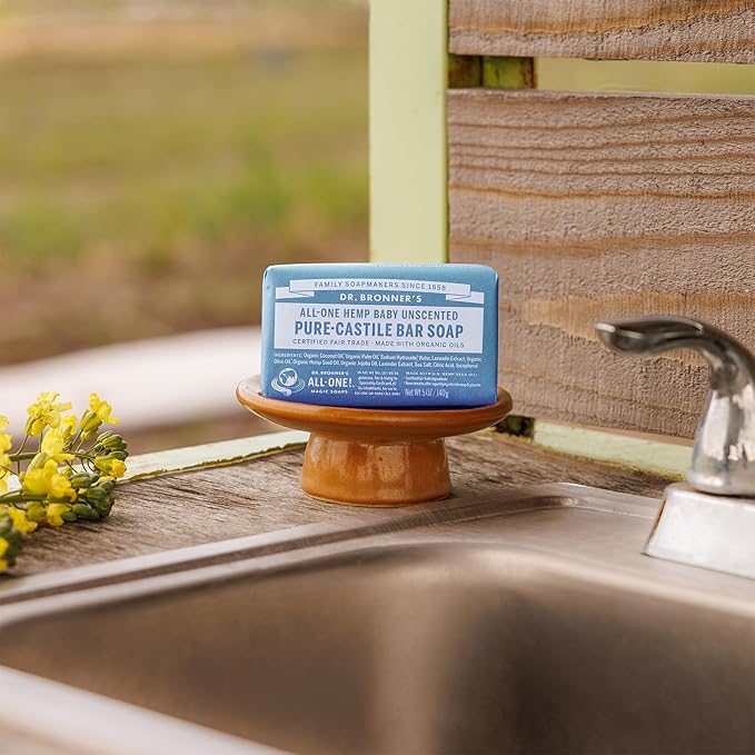 Dr. Bronner's Pure-Castile Baby Unscented Magic Bar Soaps - Made with Regenerative Organic Certified Oils - For Face, Hand, Hair Gentle on Sensitive Skin - Soap Bars for Men & Women - 2 Pack, 5 oz