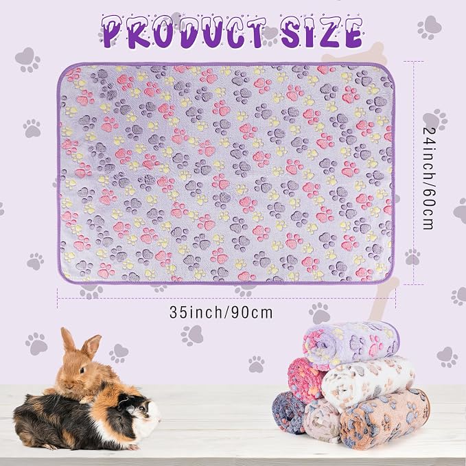 YUEPET 6 Pack Waterproof Guinea Pig Blankets, Fleece Cage Liners, M | Guinea Pig Fleece Cage Liners, Waterproof Backing, Machine Washable, Soft Fleece bunny blanket, 35 x 24 in