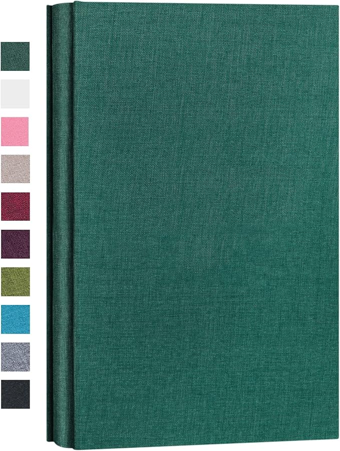 Mublalbum Small Photo Album 4x6 300 Photos Linen Cover Picture Book with Horizontal Pockets for Family Wedding Baby and Anniversary (Dark Green)