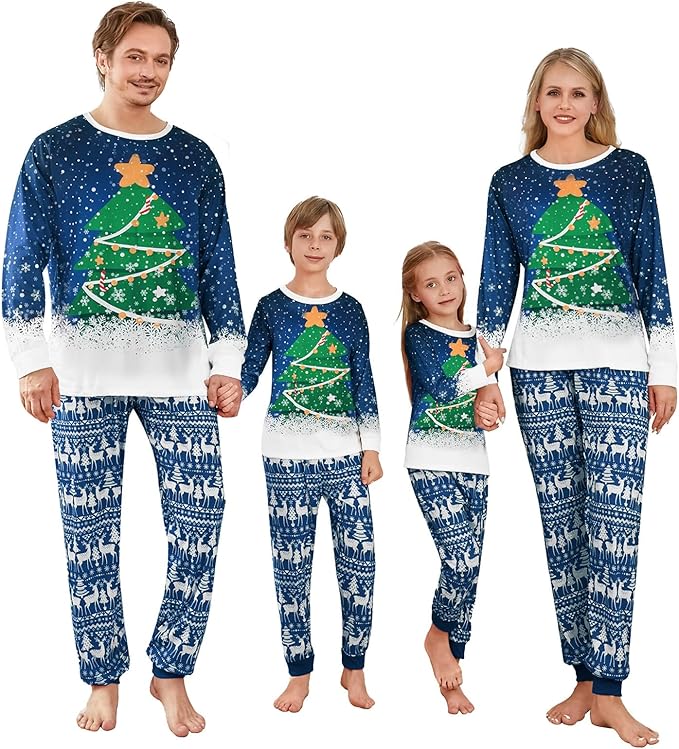 WephuPSho Christmas Family Matching Pajamas, Festive Xmas Jammies Sets for the Whole Family, Holiday Pjs Christmas