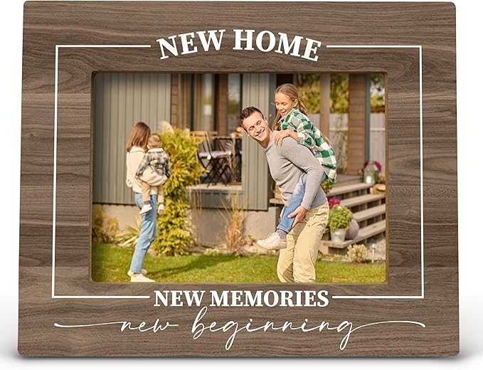 FONDCANYON New Home Memories Housewarming Picture Photo Frame, First Home Gifts (5x7 Inch Photo) (Color-4)