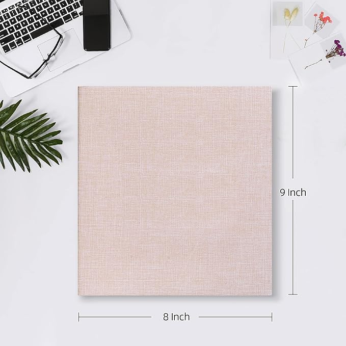 Mublalbum Small Photo Album 4x6 200 Photos Linen Cover Picture Book with Horizontal Pockets for Family Wedding Baby and Anniversary (Beige)