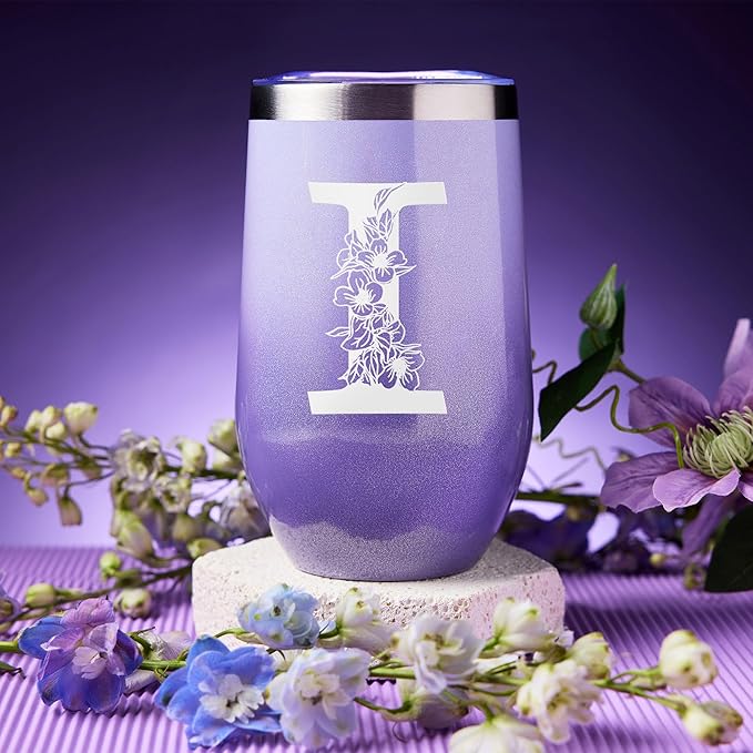 Gifts for Women Mom, Unique Birthday Gifts for Her Sister Best Friend Girls, Christmas Spa Gift Box Basket with 20 oz Initial Tumbler - Nurse Gifts, Mothers Day Gifts, Teacher Appreciation Gifts (I)